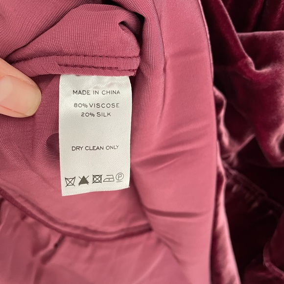 NWT Hill House Ellie Nap Dress Burgundy Silk Blend Velvet Size XS - Picture 8 of 9